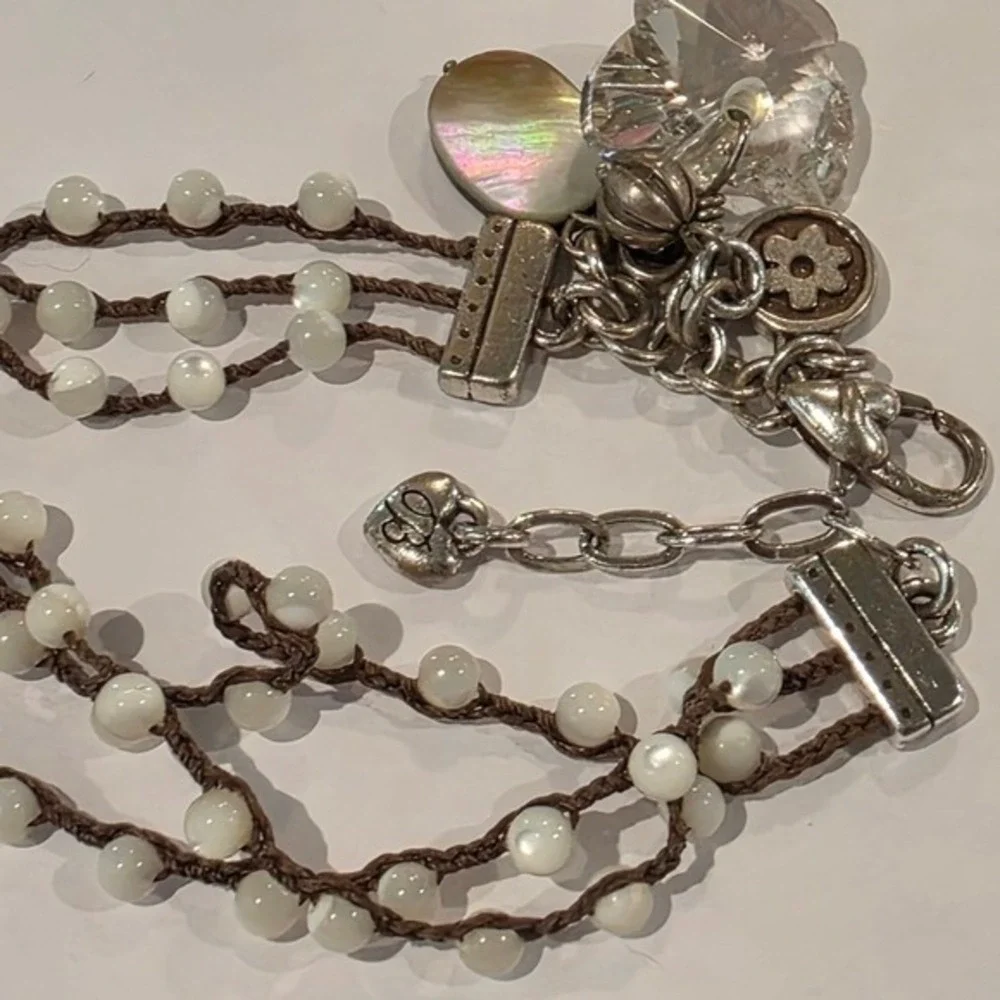 Brighton Karma? Crystal Butterfly Silver‎ and White Charm Bracelet